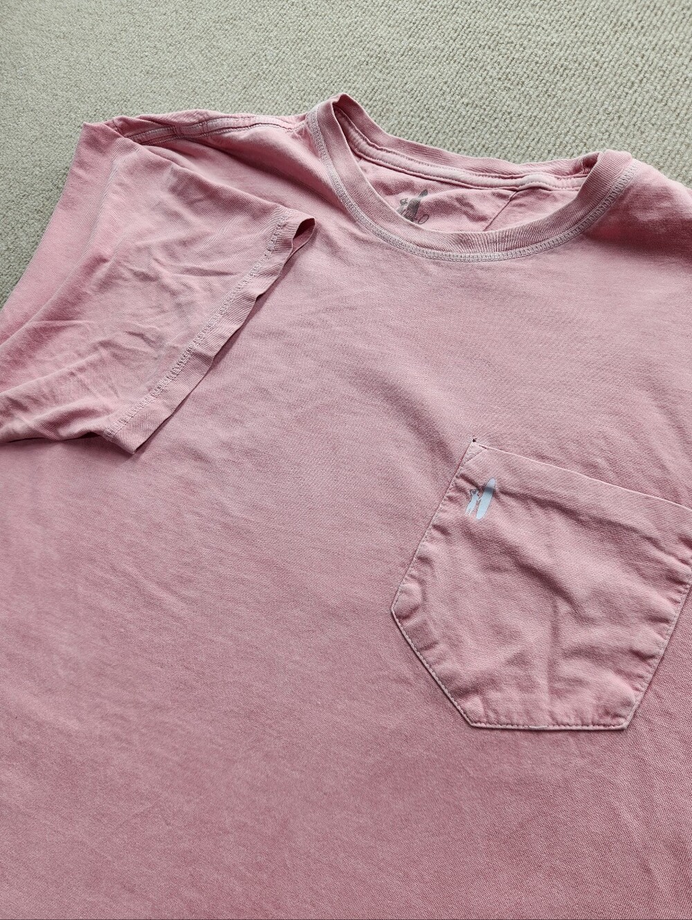 Johnnie O Men's XL Pink 19th Hole Santa Monica Graphic Pocket Tee T-Shirt